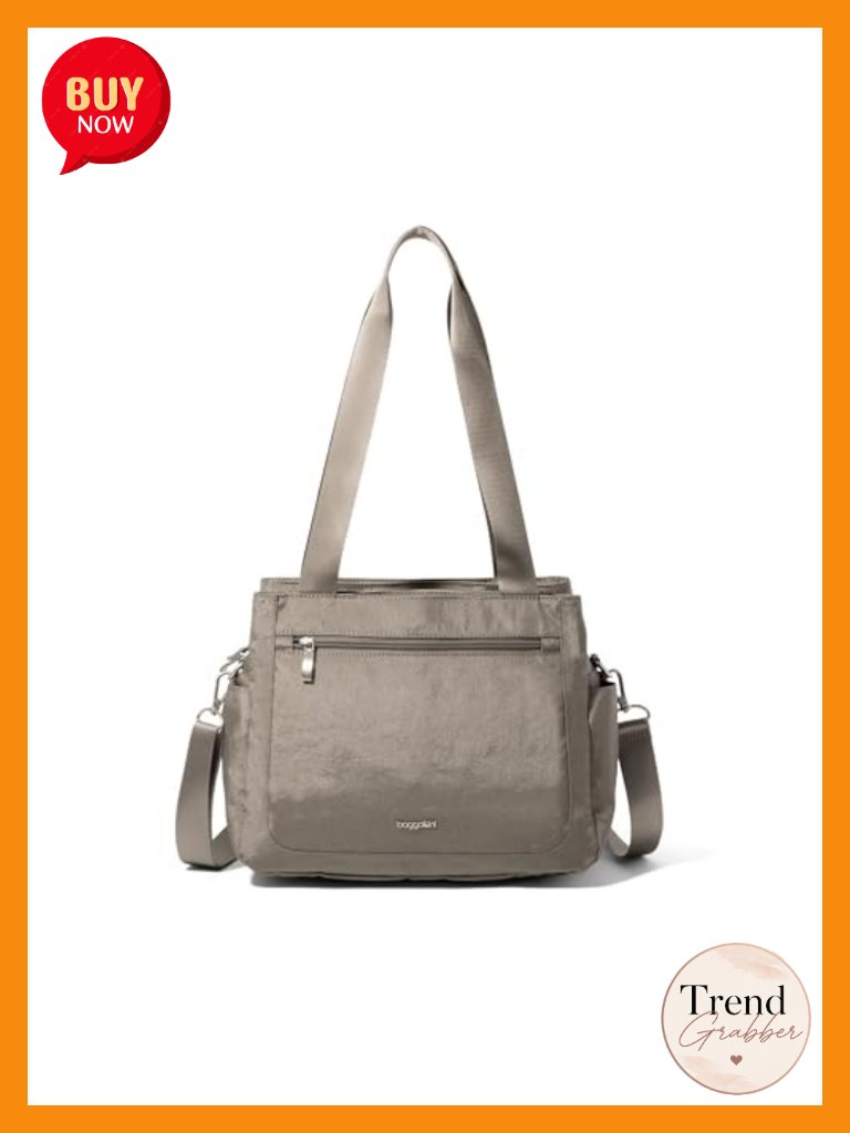 Nylon Satchel With Rfid Protection, Adjustable Crossbody Strap